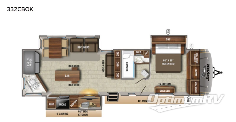 2020 Jayco Eagle 332CBOK Floorplan Photo