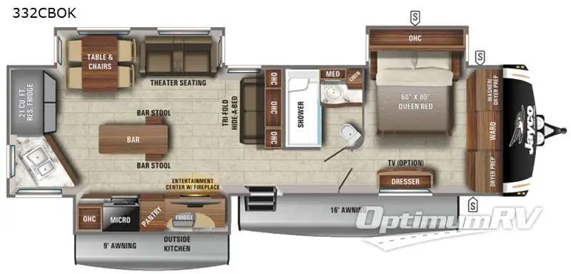 2021 Jayco Eagle 332CBOK RV Floorplan Photo