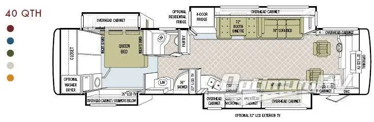 2010 Tiffin Phaeton 40QTH RV Floorplan Photo