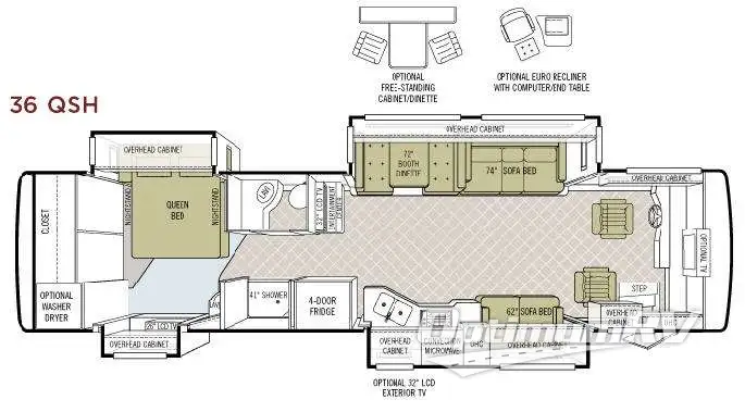 2008 Tiffin Phaeton 36 QSH Floorplan Photo