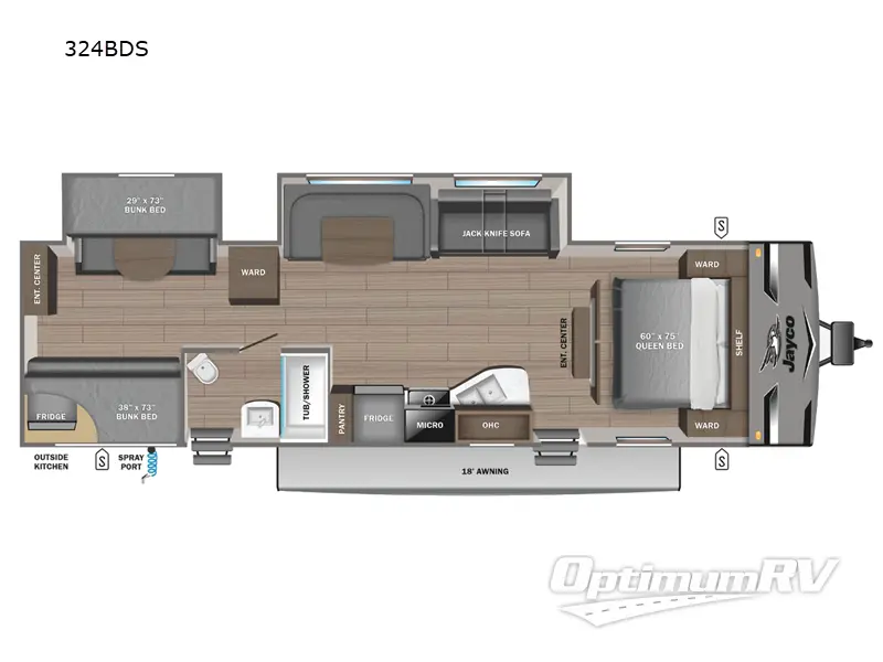 2024 Jayco Jay Flight 324BDS RV Floorplan Photo