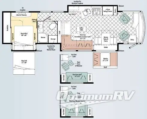 2010 Winnebago Tour 40BD RV Floorplan Photo