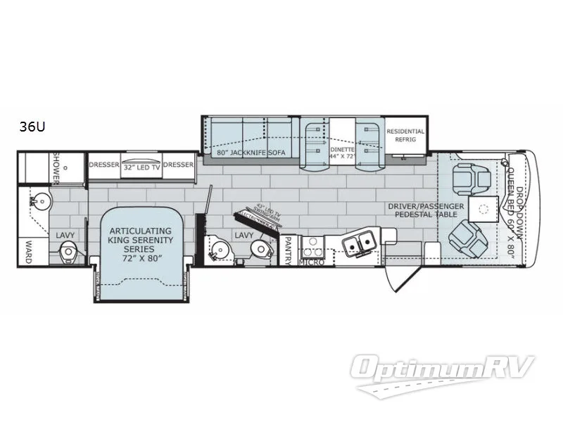 2018 Holiday Rambler Navigator XE 36U RV Floorplan Photo