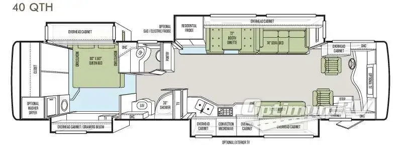 2014 Tiffin Phaeton 40QTH Floorplan Photo