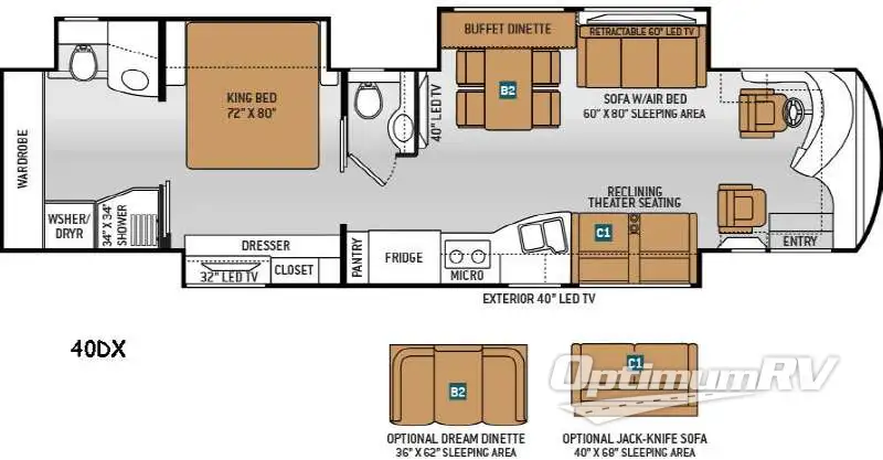 2015 Thor Tuscany 40DX RV Floorplan Photo