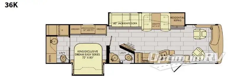 2016 Fleetwood Excursion 36K RV Floorplan Photo