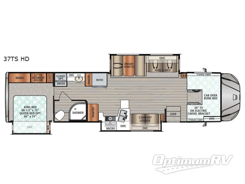 2017 Dynamax FORCE 37TS HD RV Floorplan Photo